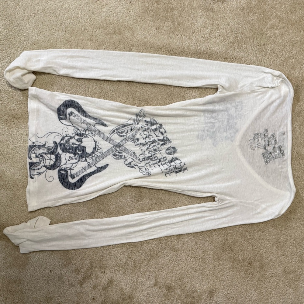 White Long Sleeve Graphic Tee